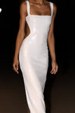 Adoria Sequin Cut Out Maxi Dress - White