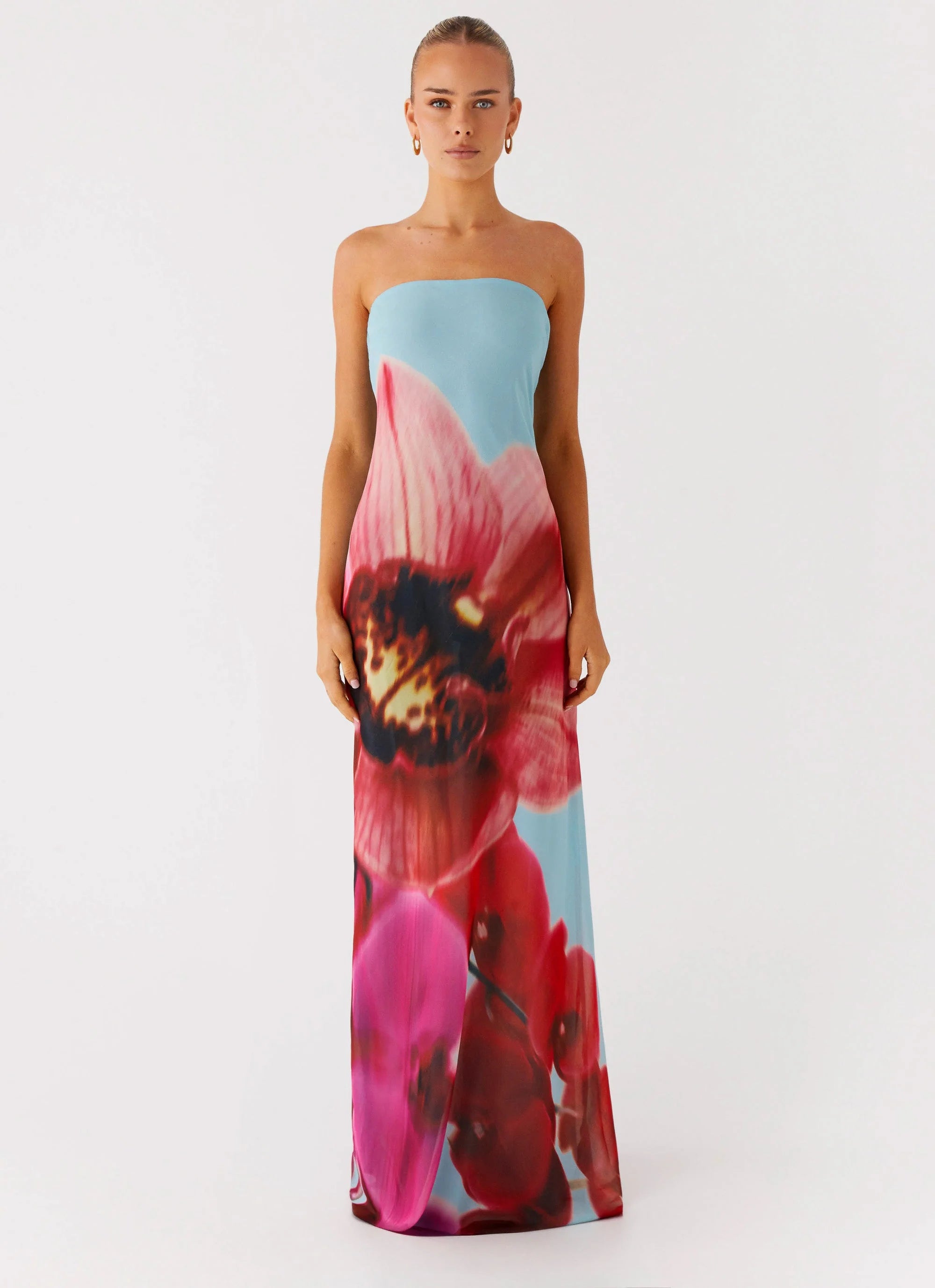 Amelle Maxi Dress Turquoise Bloom
