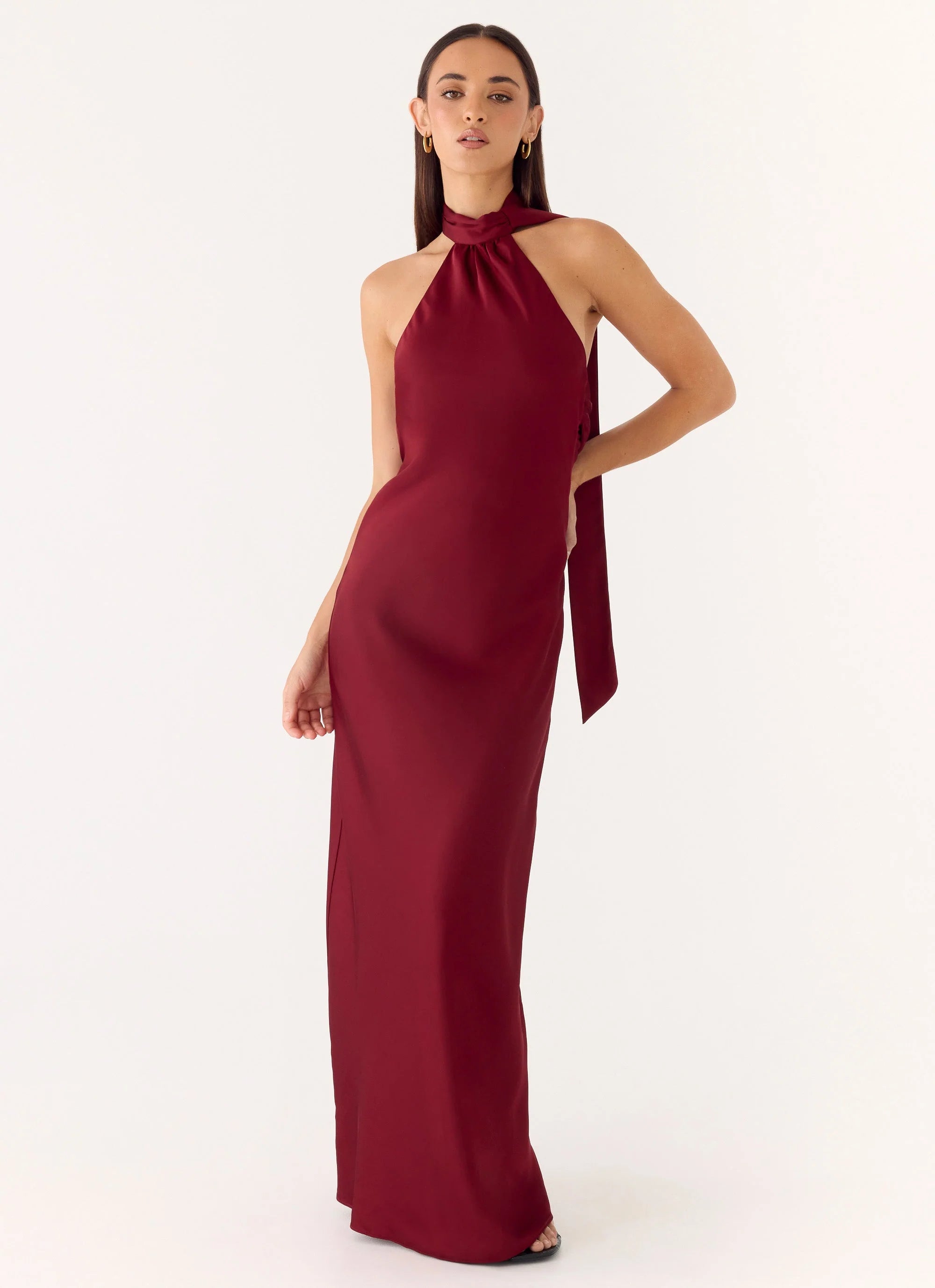 Keena Scarf Maxi Dress Merlot