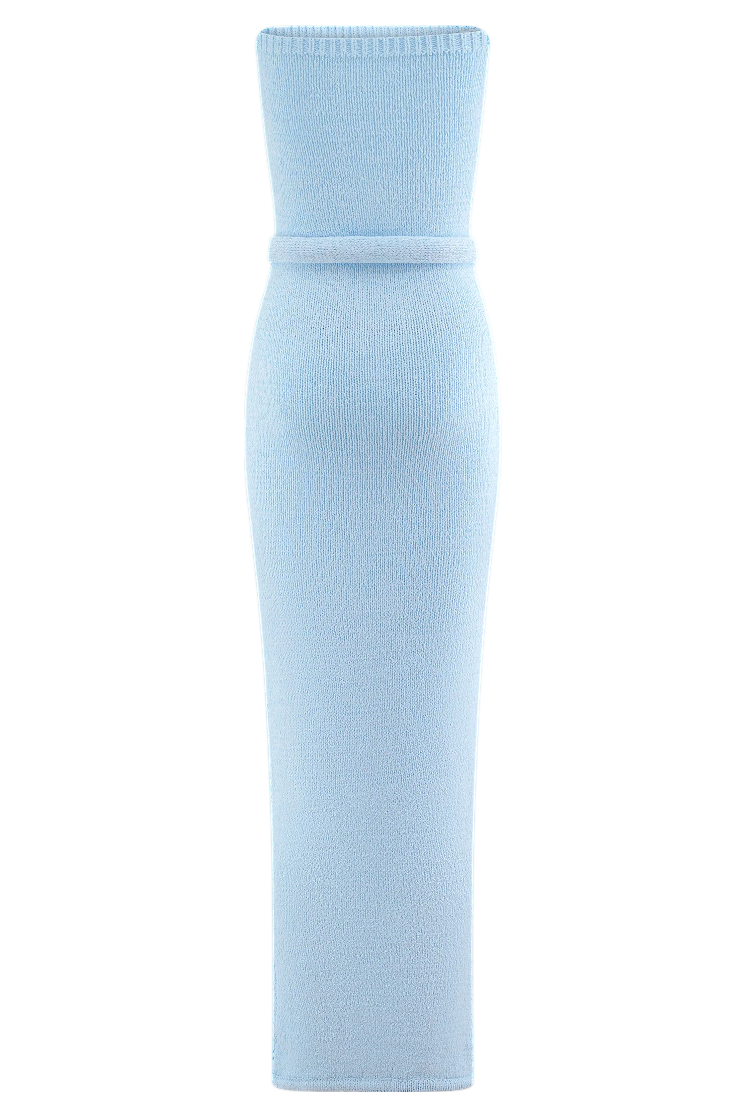 Andrea Strapless Knit Maxi Dress Light Blue