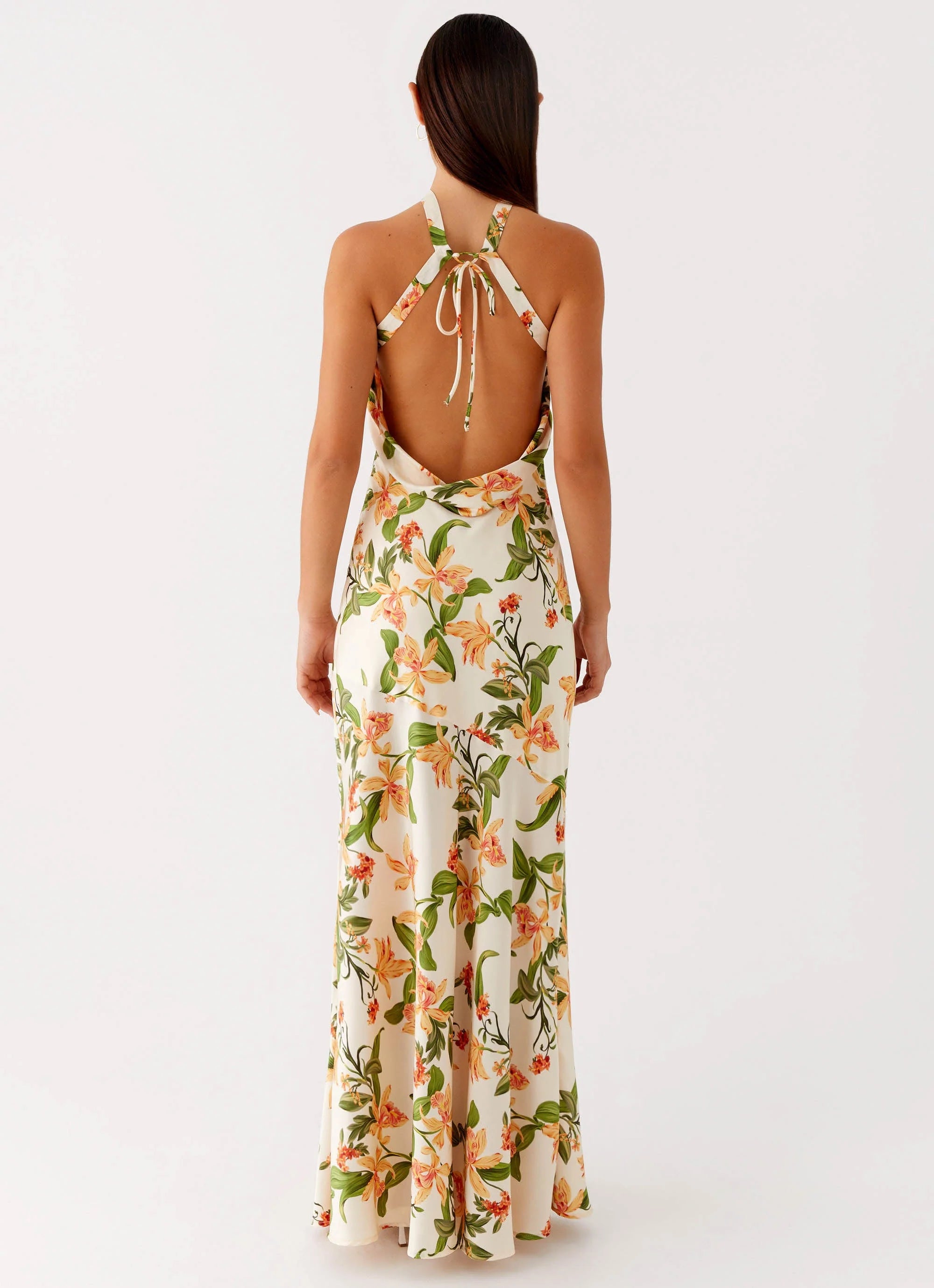 Damali Satin Maxi Dress Floral Print
