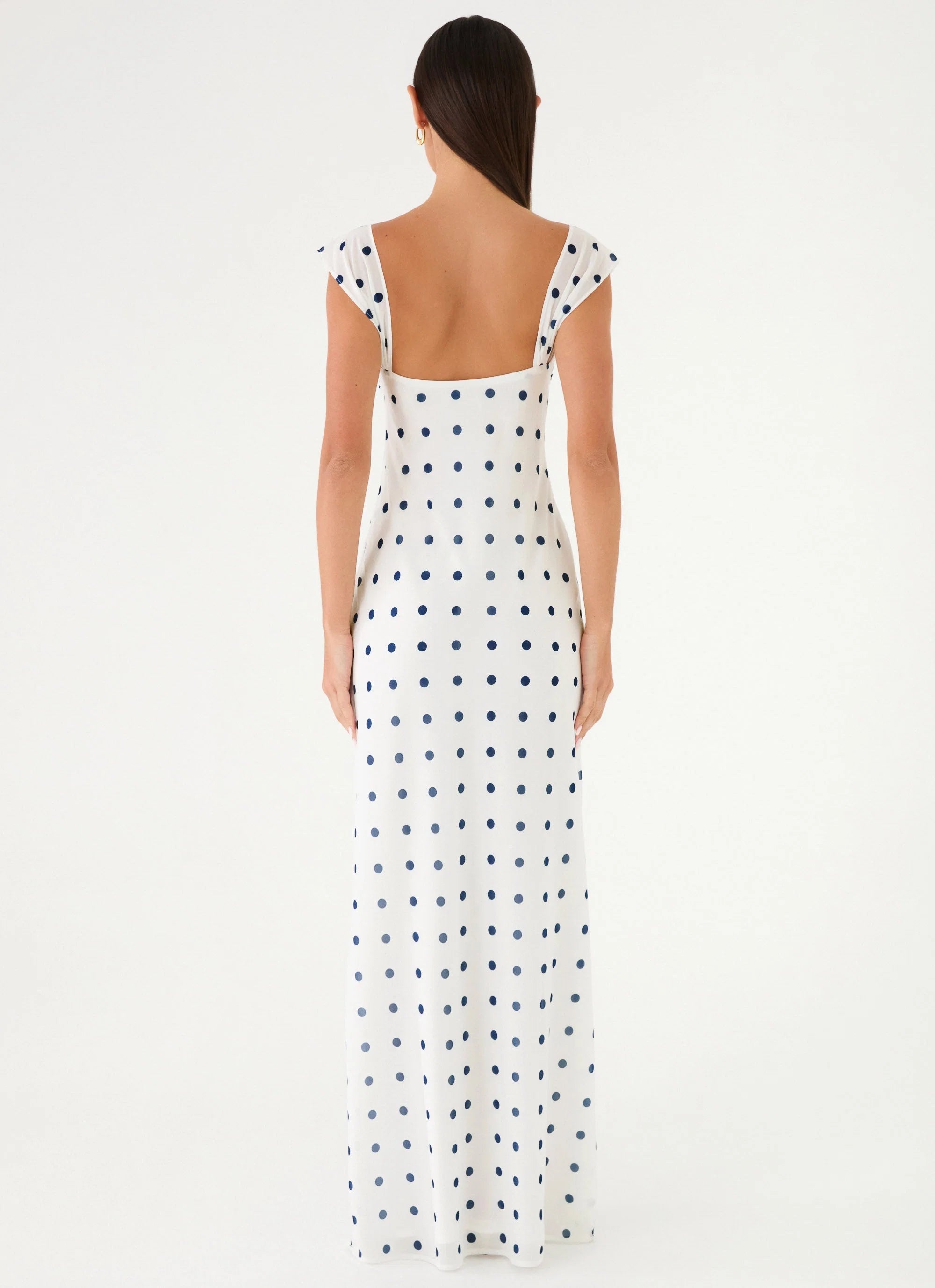 Roma Notte Maxi Dress Porcelain Blue Polka Dot