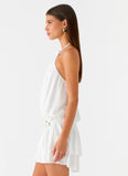 Dopamine Belt Mini Dress White