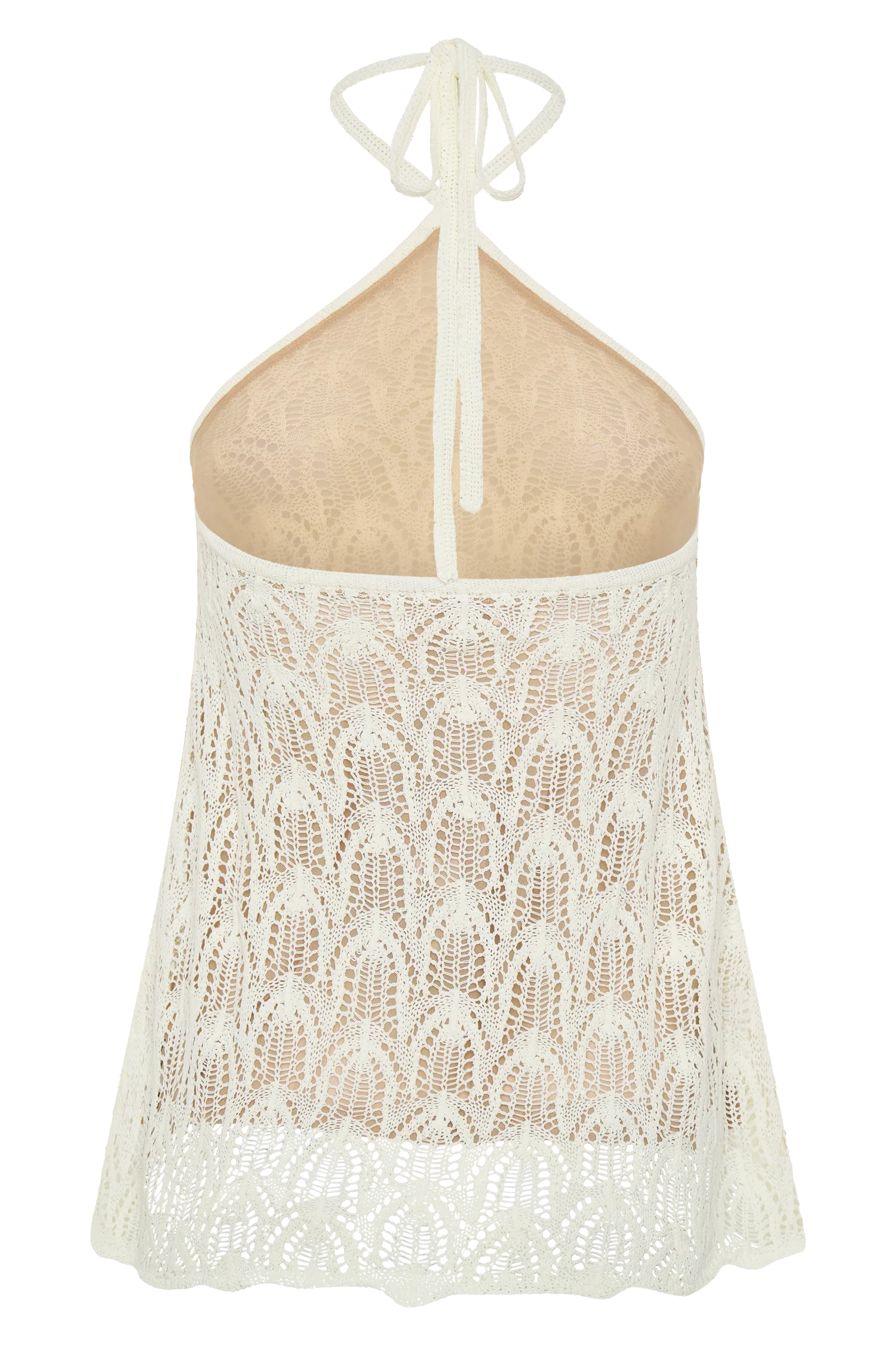 Corey Crochet Halter Neck Top Ivory