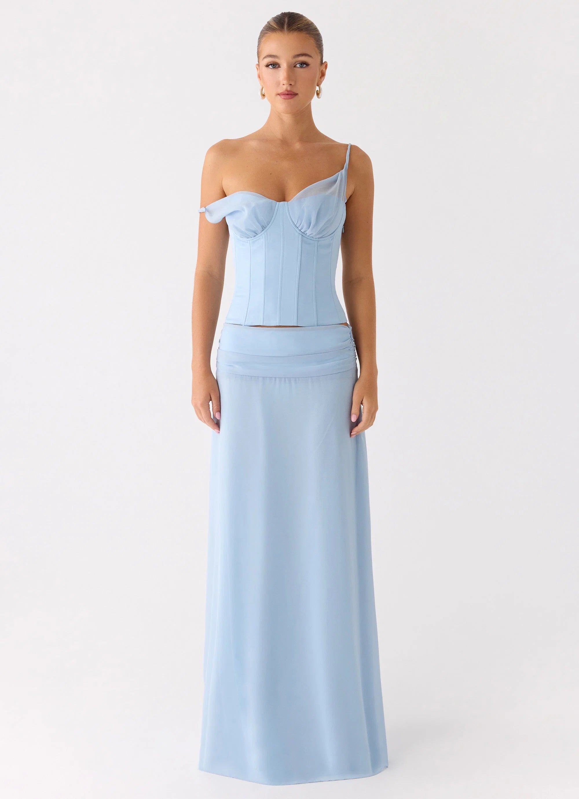 Natalya Maxi Skirt Pale Blue