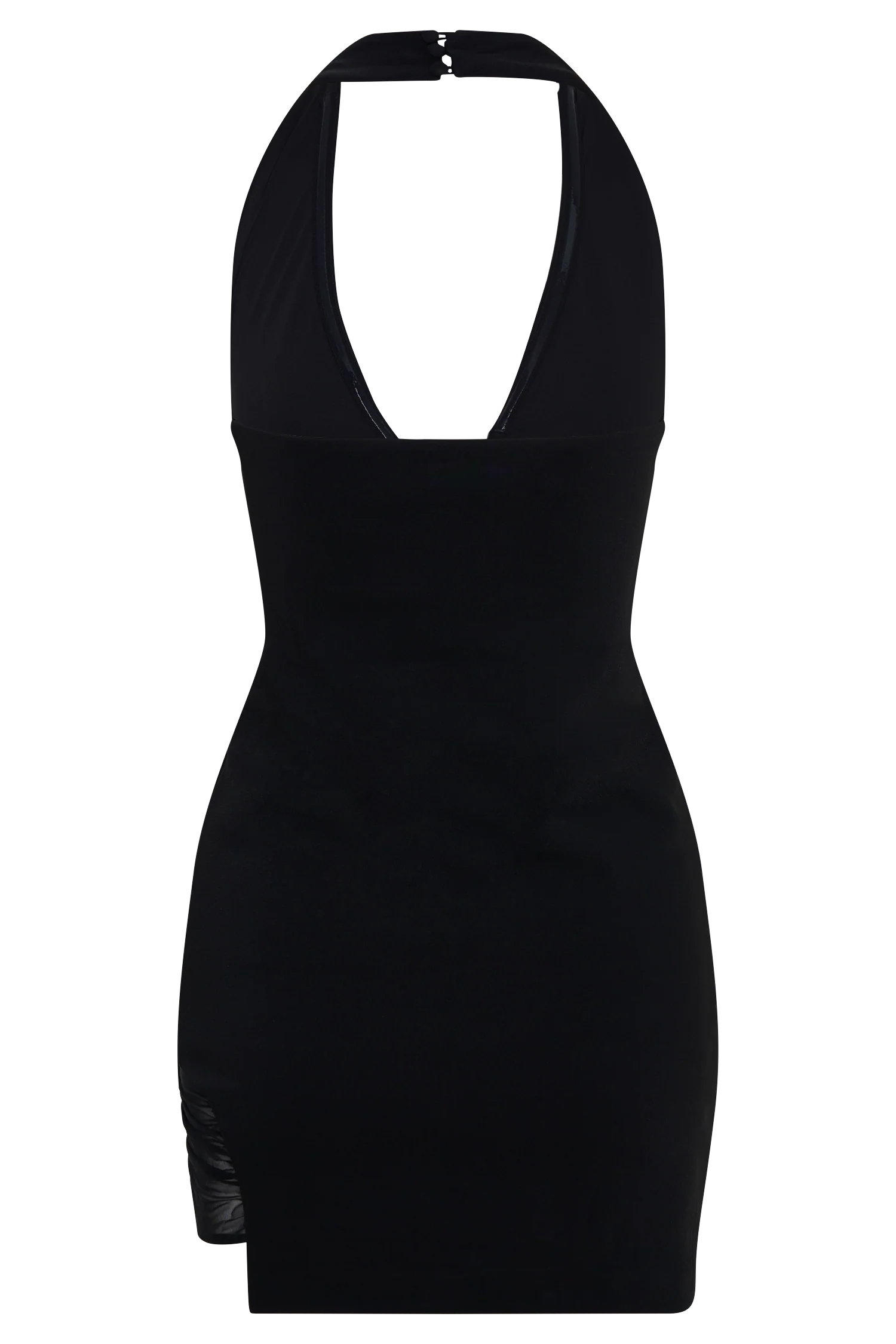 Aubree Crepe And Mesh Mini Dress Black
