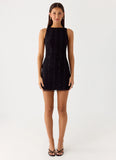 Portofino Sparkle Mesh Mini Dress Black