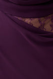 Arra Chiffon And Lace Halter Maxi Dress Plum