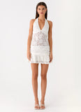 Alysha Halter Lace Mini Dress Cream