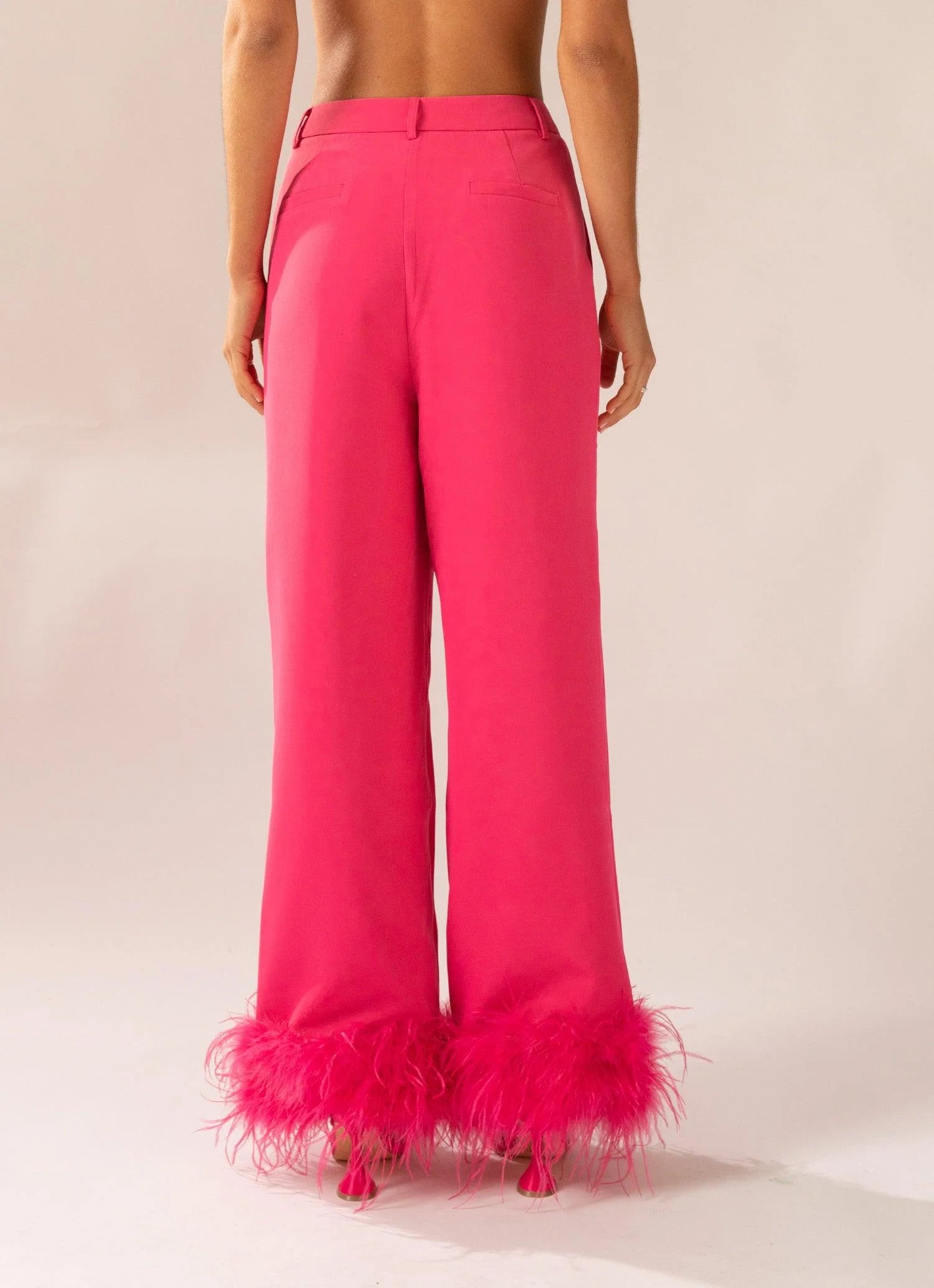 Shake It Off Feather Pants Magenta
