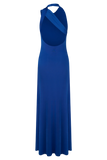 Marlee Asymmetrical Slinky Maxi Dress - Cobalt