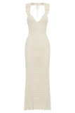 Perpetua Knit Contrast Maxi Dress - Cream