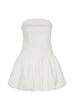 Clementina Strapless Bubble Mini Dress - White