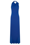 Marlee Asymmetrical Slinky Maxi Dress - Cobalt