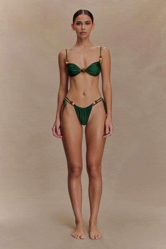 Memphis Beaded Bikini Top - Green