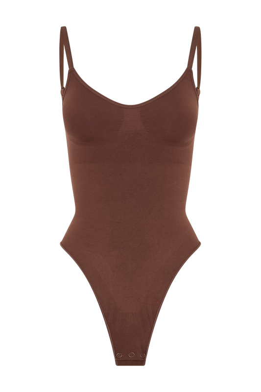 Alyssa Backless Shapewear Bodysuit - Espresso