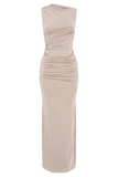 Kaia Slinky Cut Out Maxi Dress - Taupe