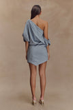 Gabriella Draped Mini Dress - Charcoal Blue Marle