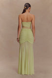 Khadijah Lace And Mesh Maxi Dress - Sage