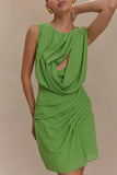 Oria Chiffon Mini Dress - Green