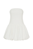 Clementina Strapless Bubble Mini Dress - White