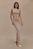 Kaia Slinky Cut Out Maxi Dress - Taupe