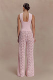 Angelika Twist Front Knit Top Baby Pink
