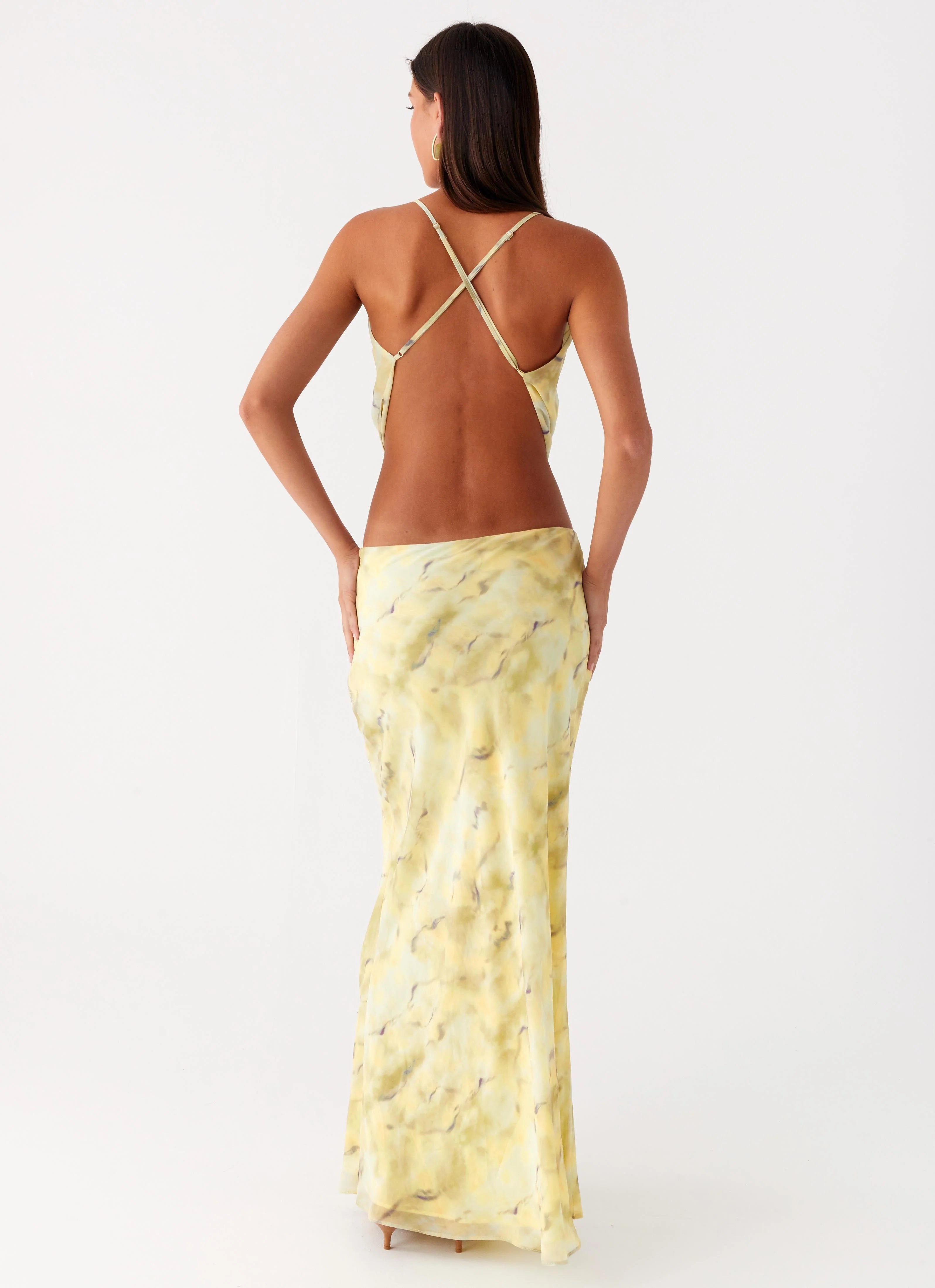 Kylo Low Rise Maxi Skirt Yellow Tie Dye