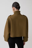 Rue Funnel Neck Bomber Jacket Khaki