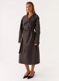 Brighton Oversized Trench Coat Grey