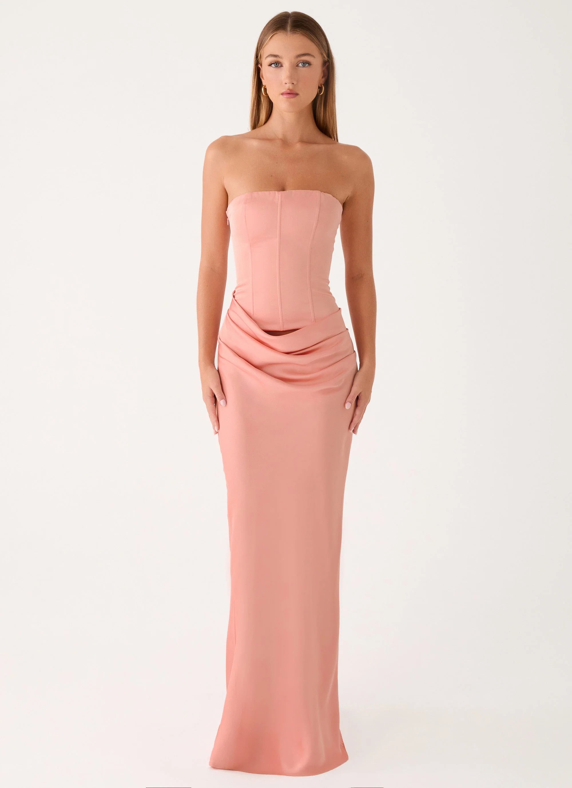 Adara Corset Maxi Dress Peach