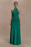Meg Halter Tassel Maxi Dress Emerald