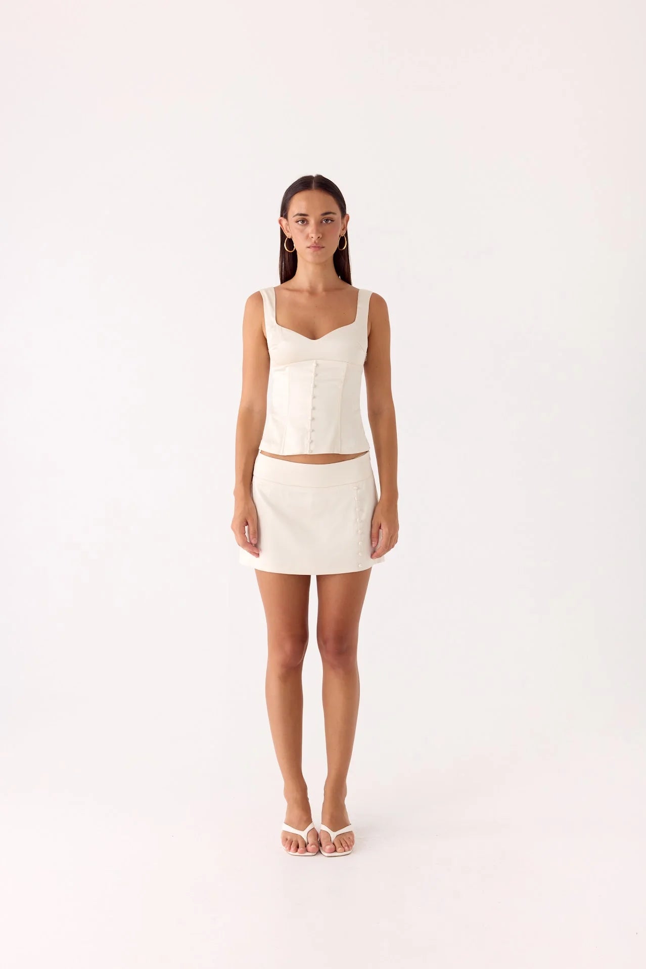Posy Satin Top Ivory