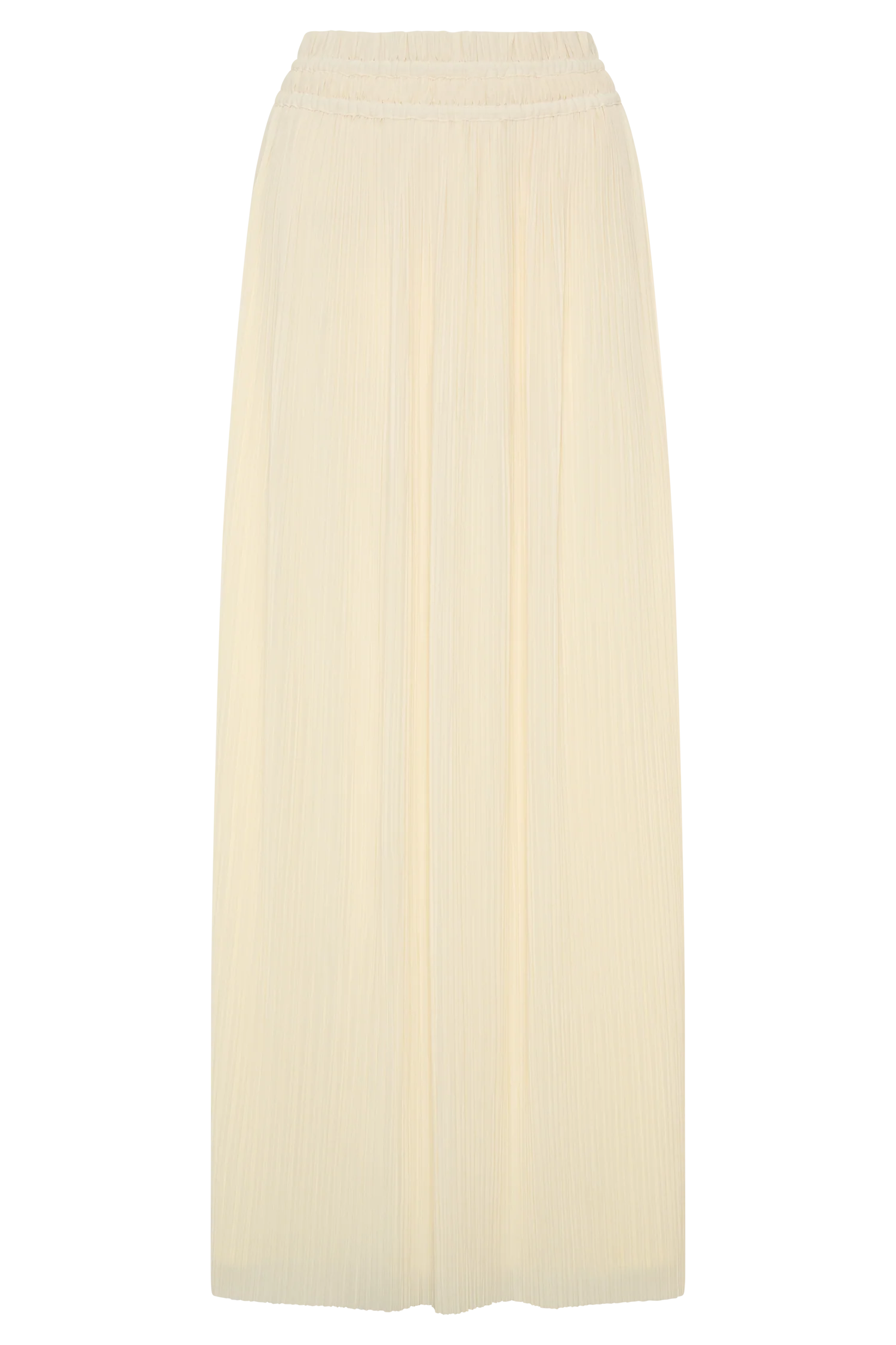 Amaris Gathered Plisse Maxi Skirt Lemon
