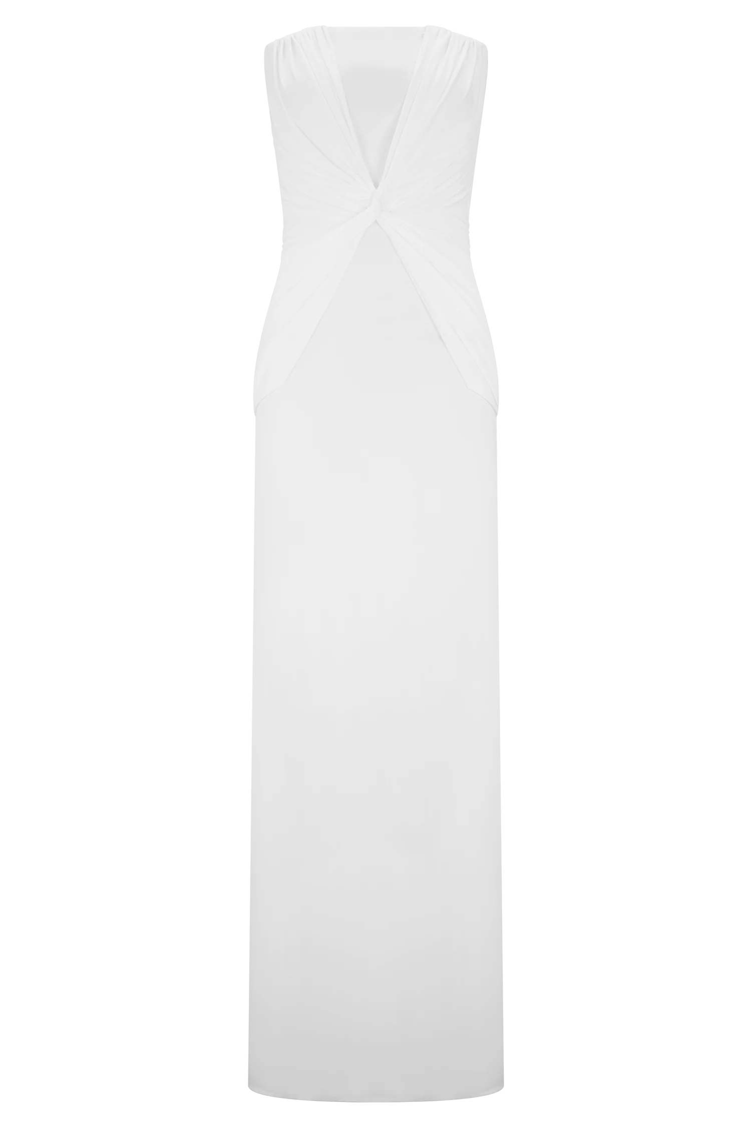 Mirren Strapless Slinky Maxi Dress White
