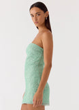 Dangerous Kind Beaded Mini Dress Sage