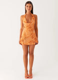Cinzia Beaded Mini Dress Orange