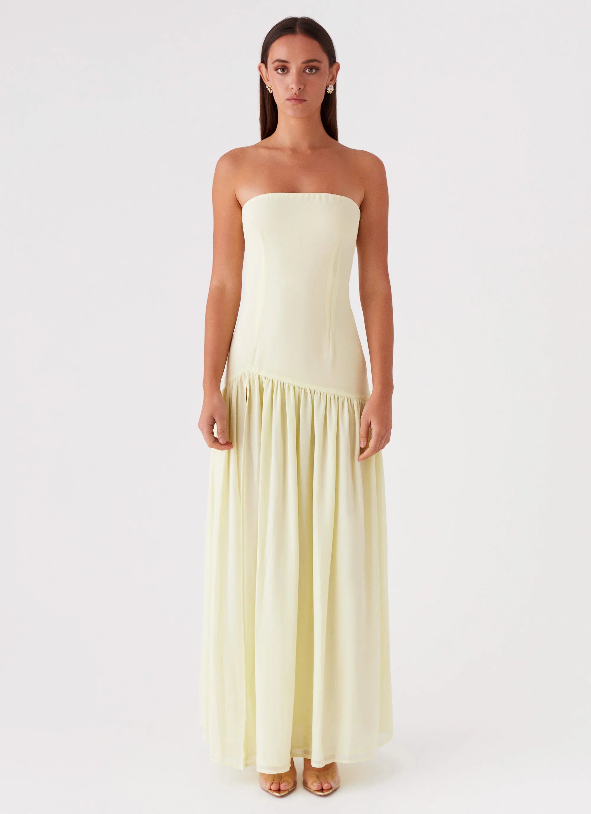 Eden Strapless Maxi Dress Yellow