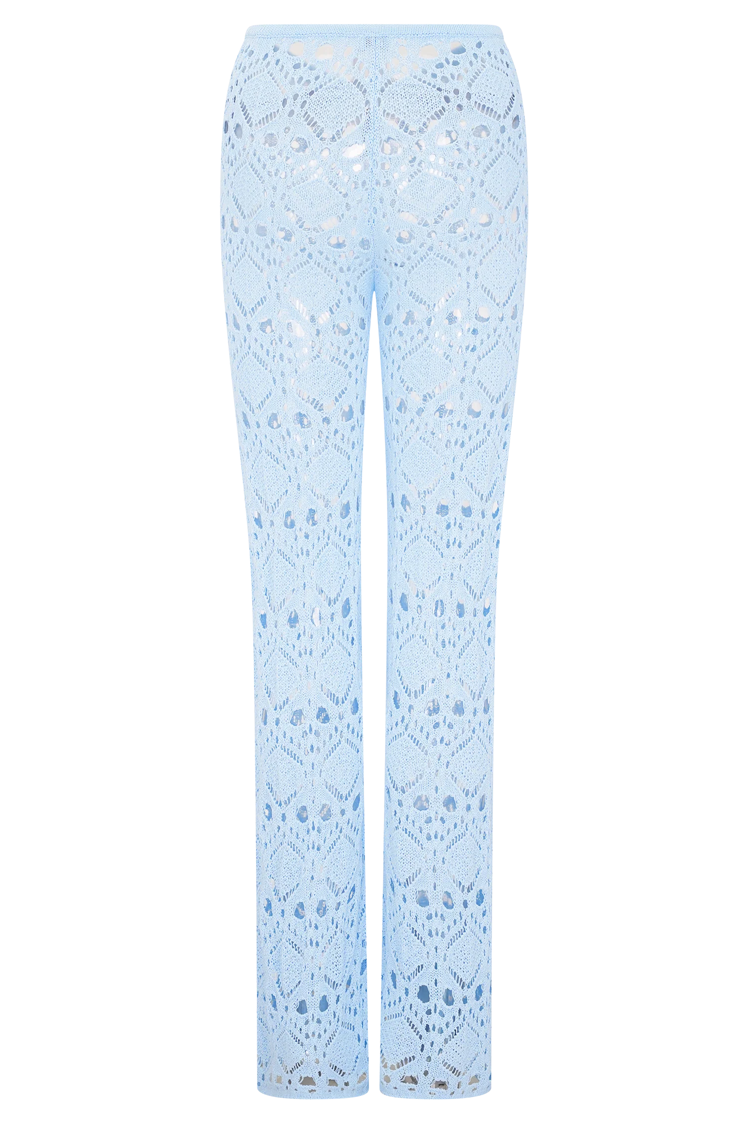 Trena Crochet Knit Pants Sky Blue