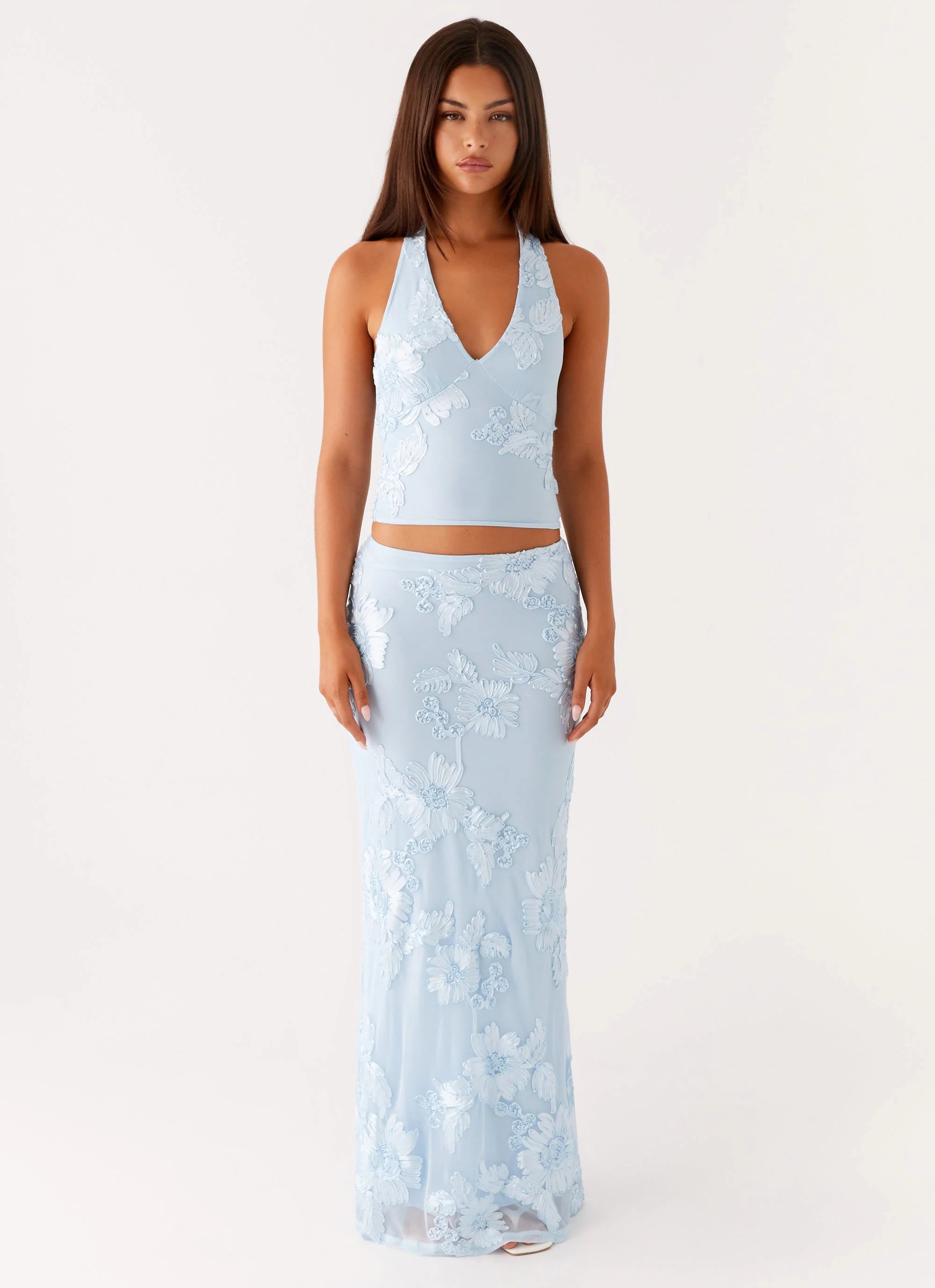 Radiate Maxi Skirt Blue