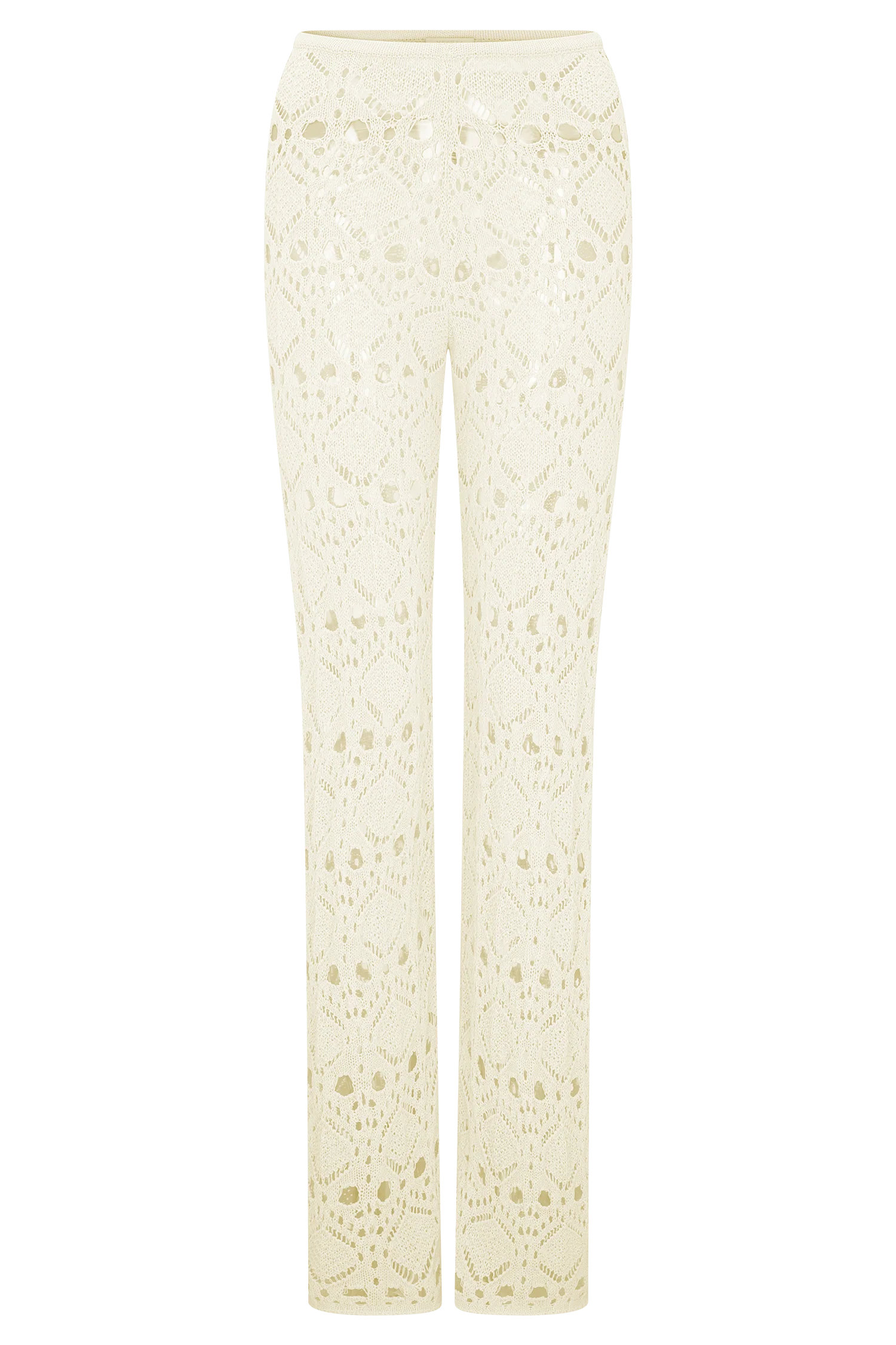 Trena Crochet Knit Pants Ivory