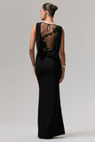 Maxie Black Round Neck Maxi Dress With Back Detail