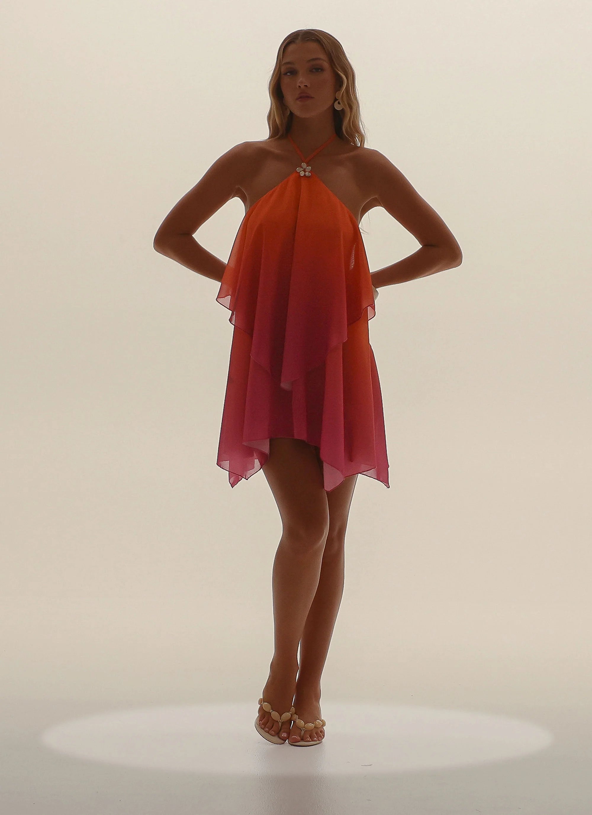 Twin Flame Mini Dress Orange Gradient
