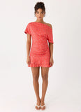 Antonie Mini Dress Magenta Red Rose