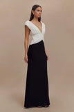 Monique Contrast Maxi Dress Black