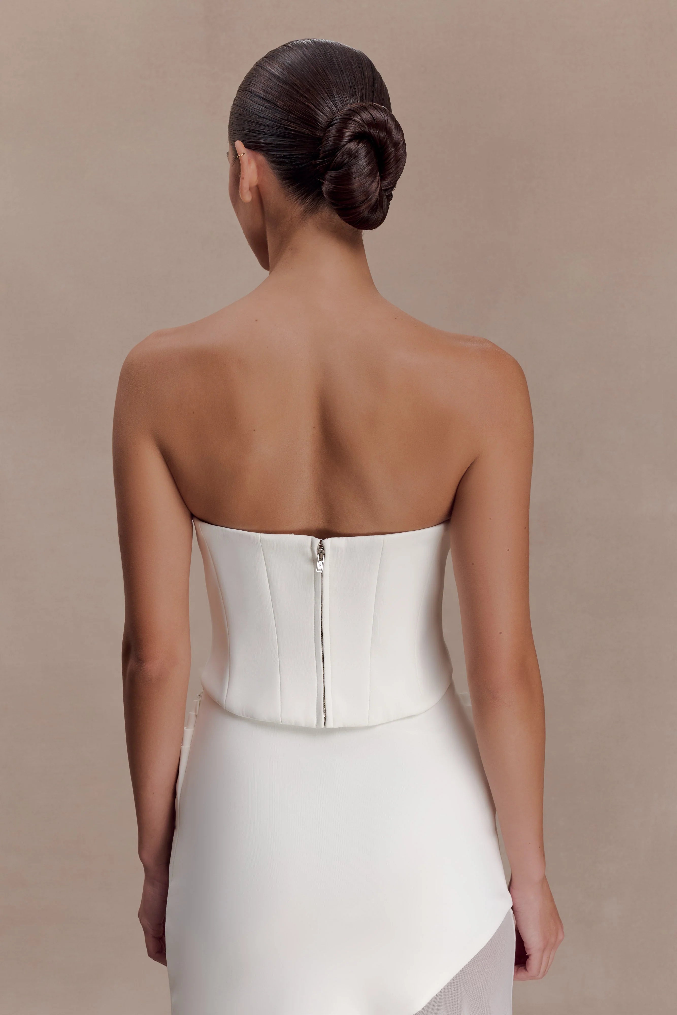 Karina Strapless Scuba Corset White