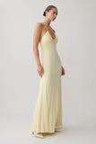 Maely Gathered Slinky Maxi Dress Lemon
