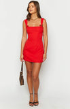 Layla Red Tie Back Mini Dress