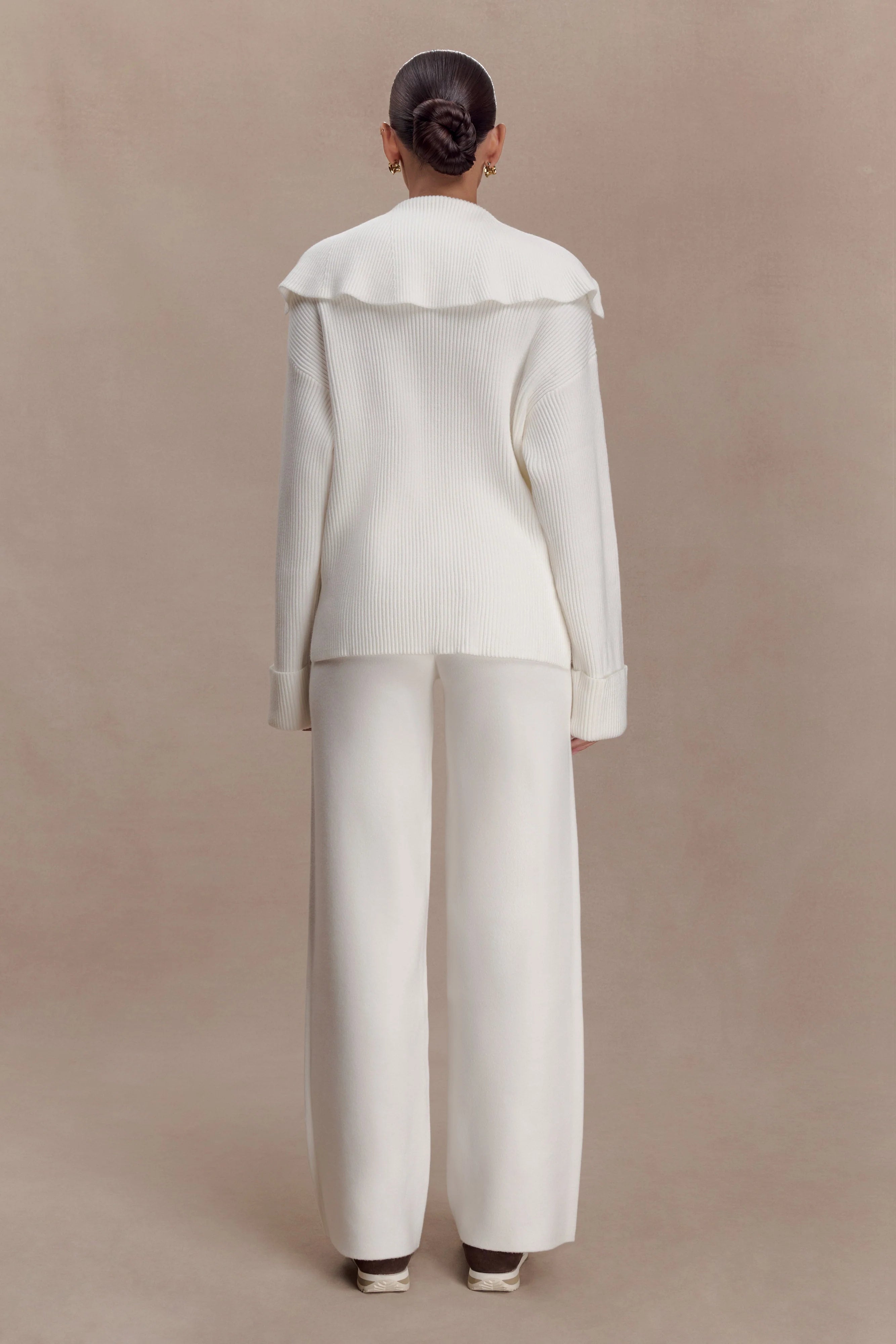 Kerrymae Straight Leg Knit Pants Off White