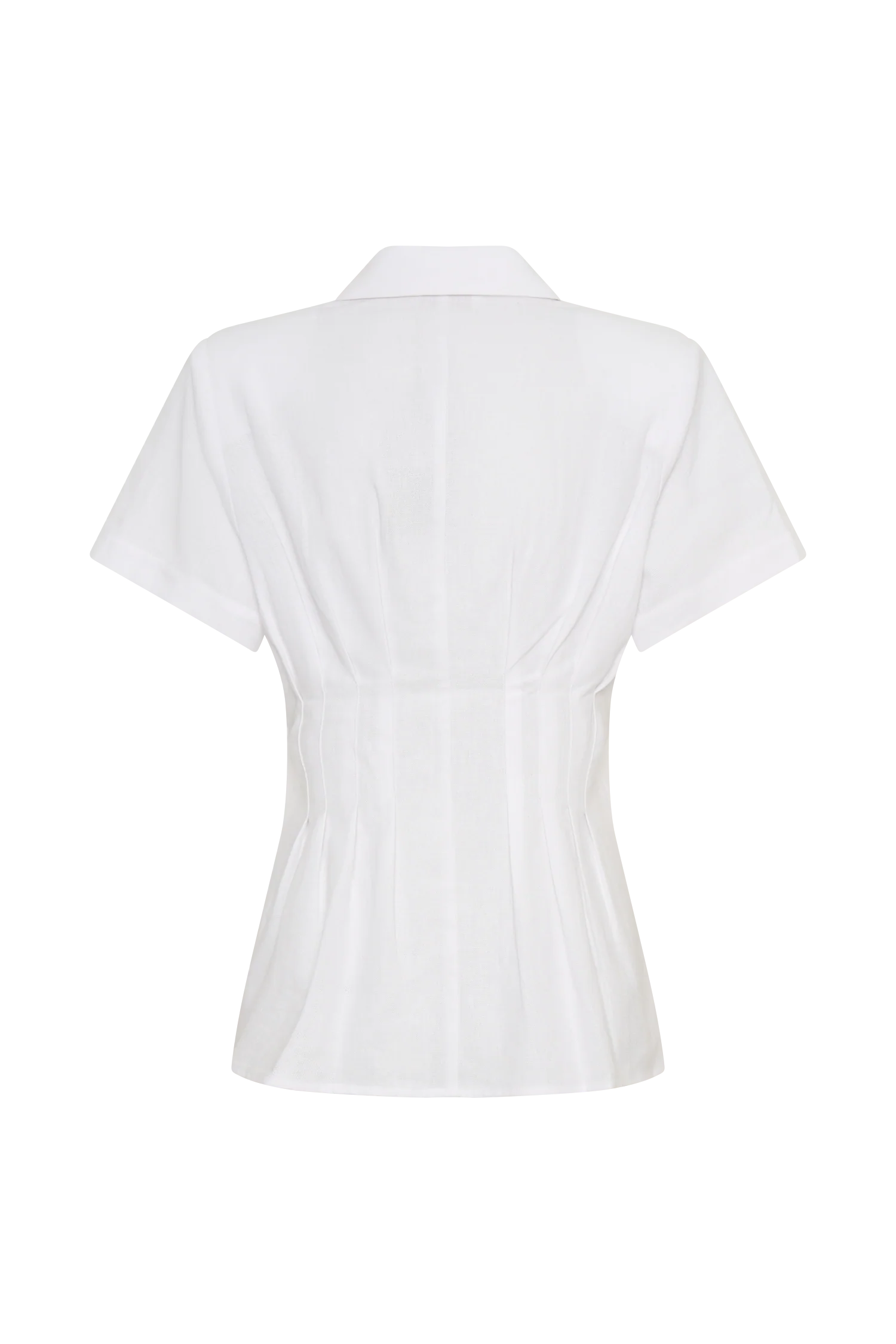 Selma Short Sleeve Linen Shirt White